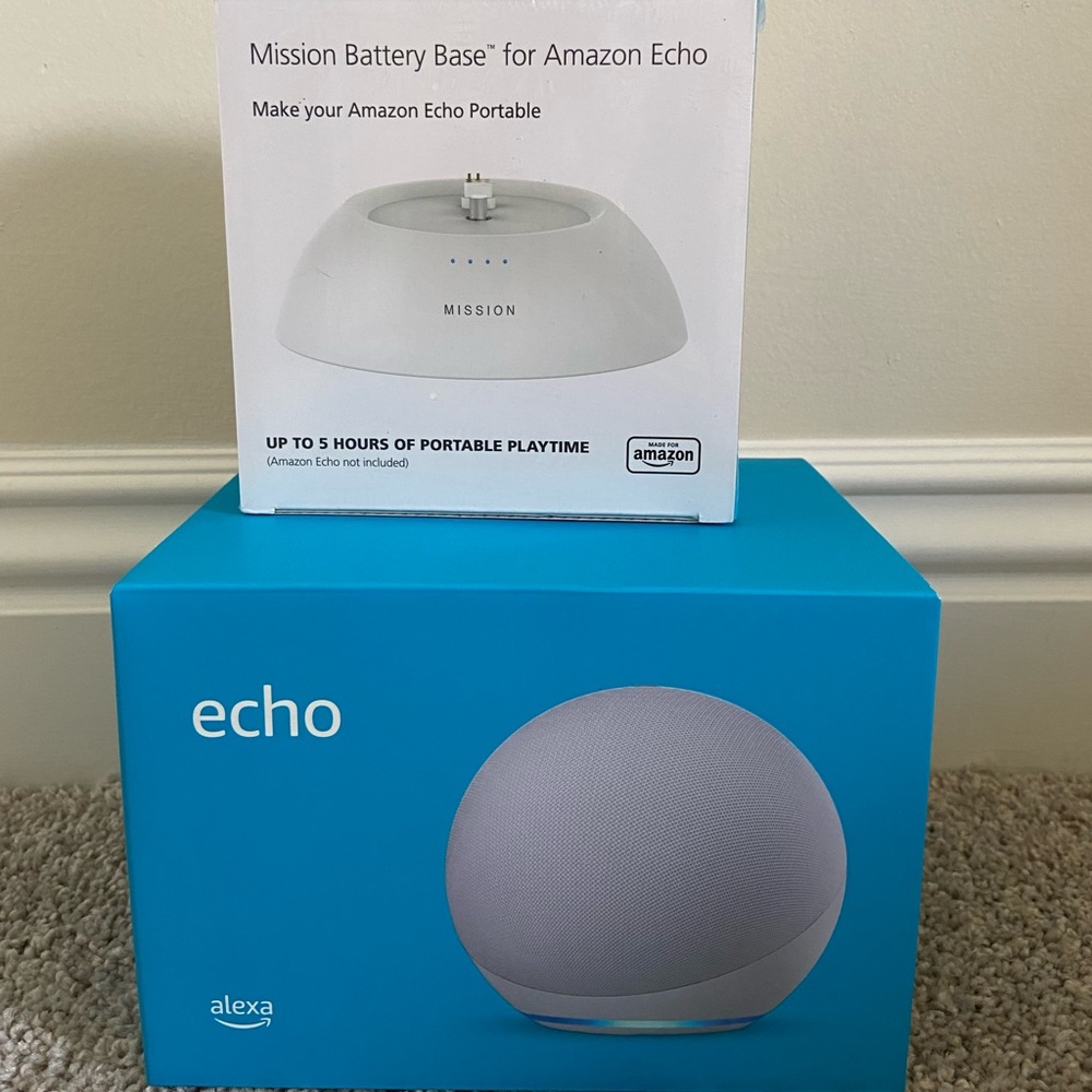 Amazon Echo 4th Generation and Echo Battery Base